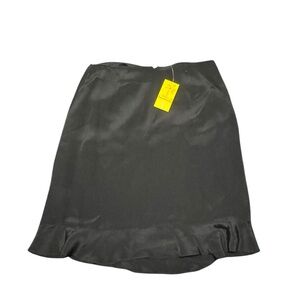 Flores & Flores Elegant Black Silk/Satin Skirt. Size 16. NWT